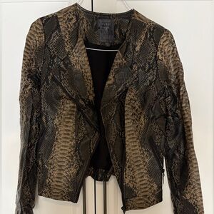 Guess Snake Print Leather Jacket